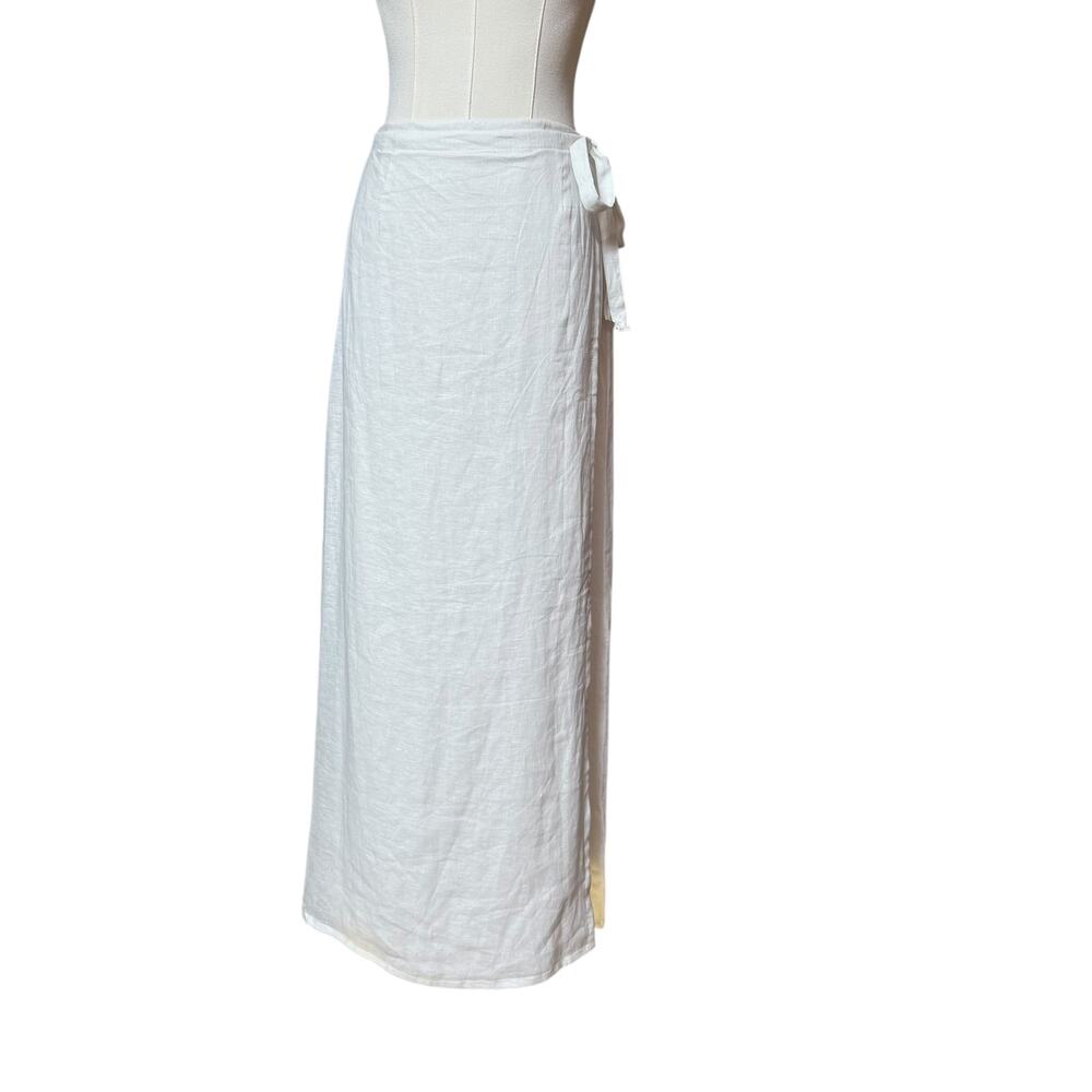 Faithfull The Brand Elodia Wrap Skirt 100% Linen 4 High Waist Side Tie-fastening - Picture 6 of 16